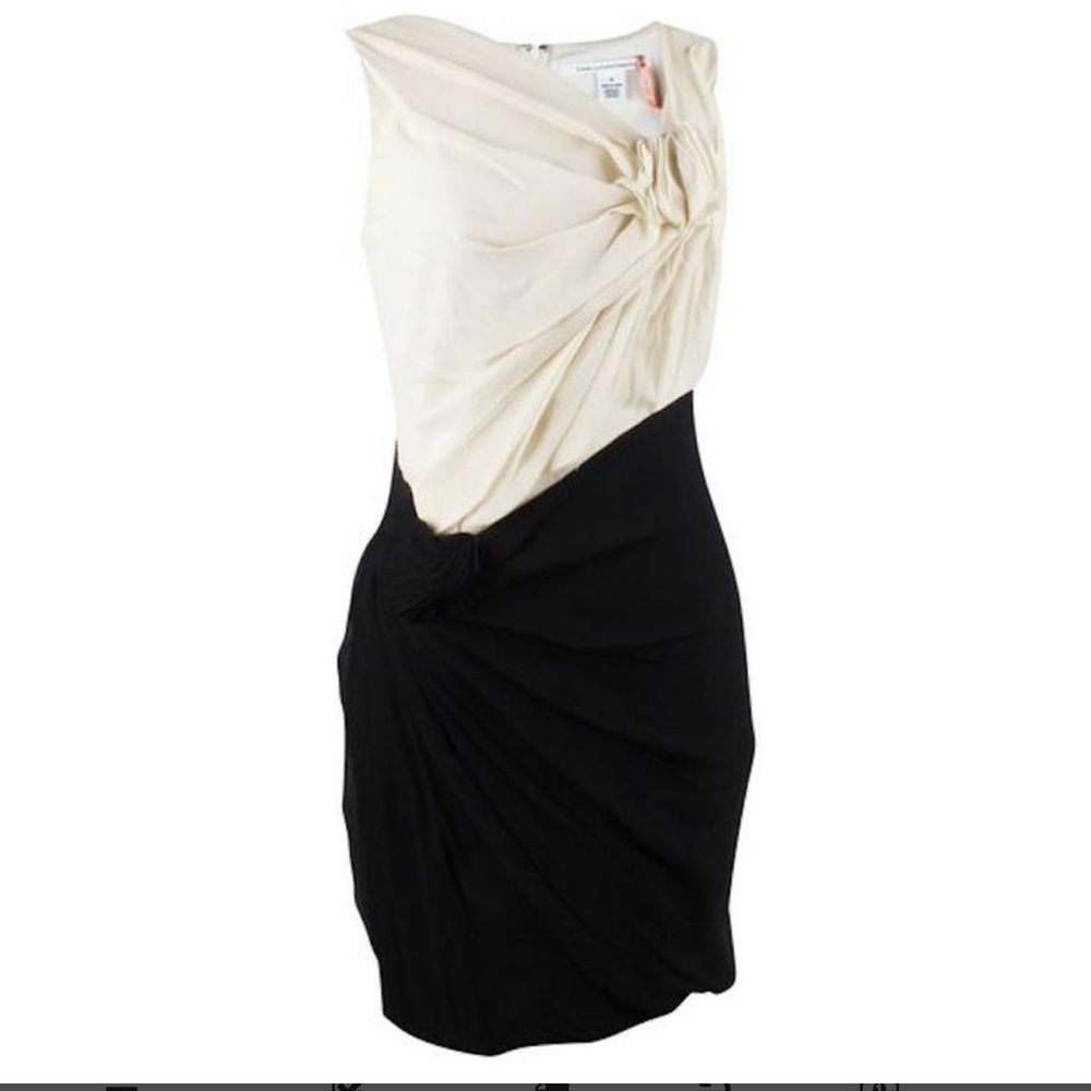 Diane Von Furstenberg Emma ivory/black dress NWT Size 0